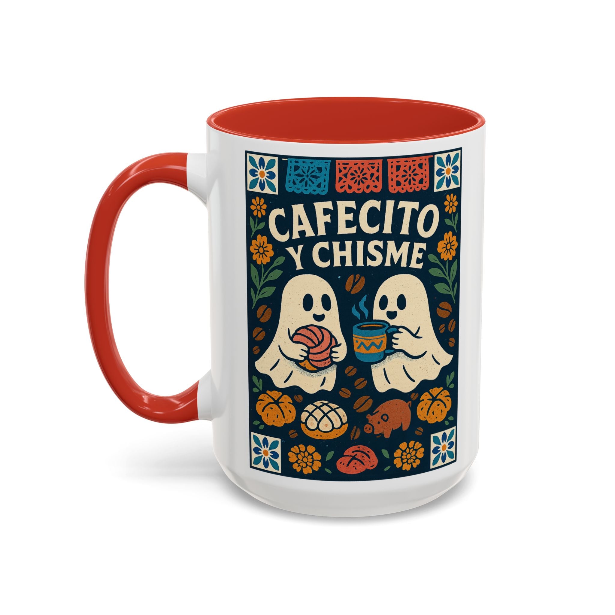 Cafecito y Chisme Mexican Talavera Style Mug