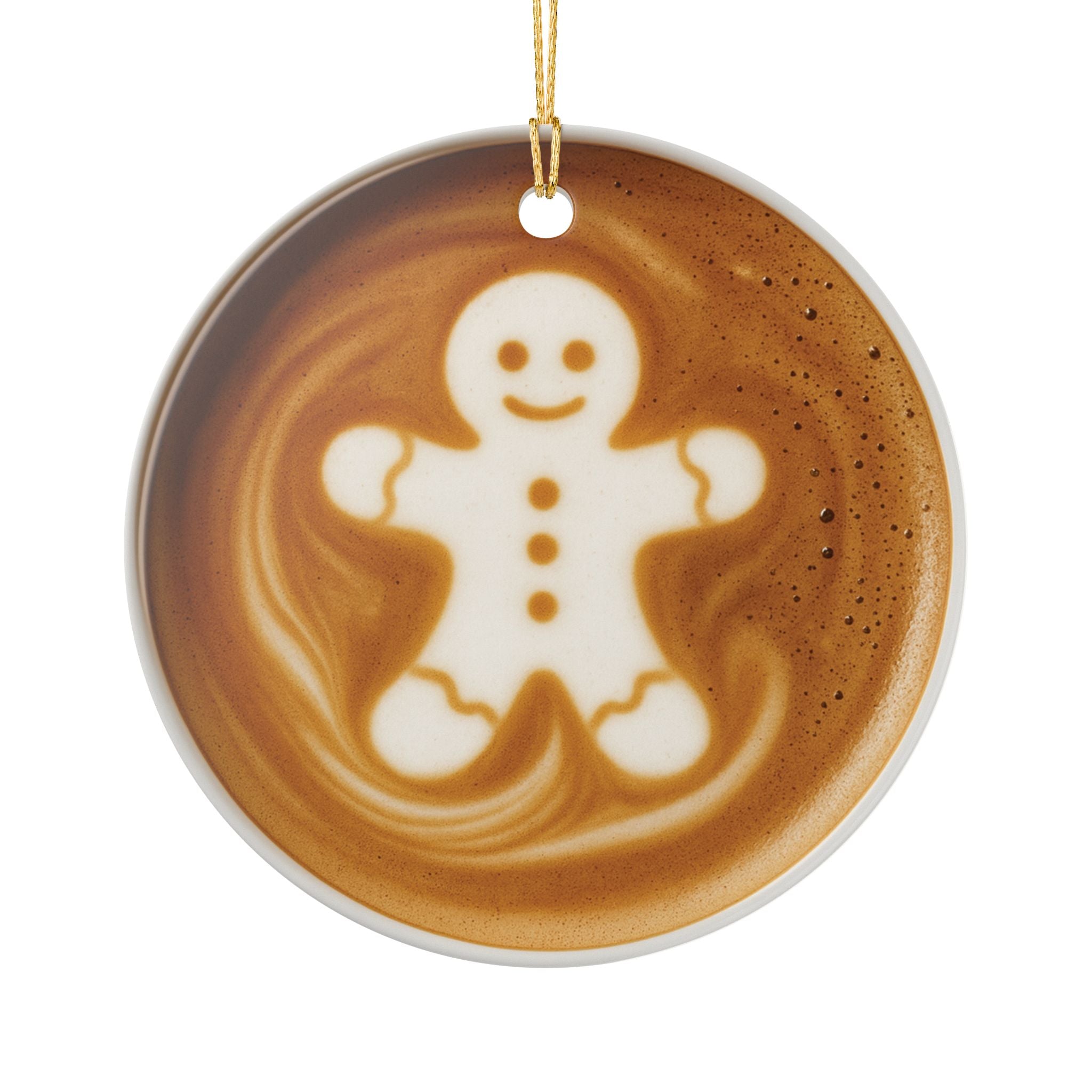 Gingerbread Latte Art Christmas Tree Ornament