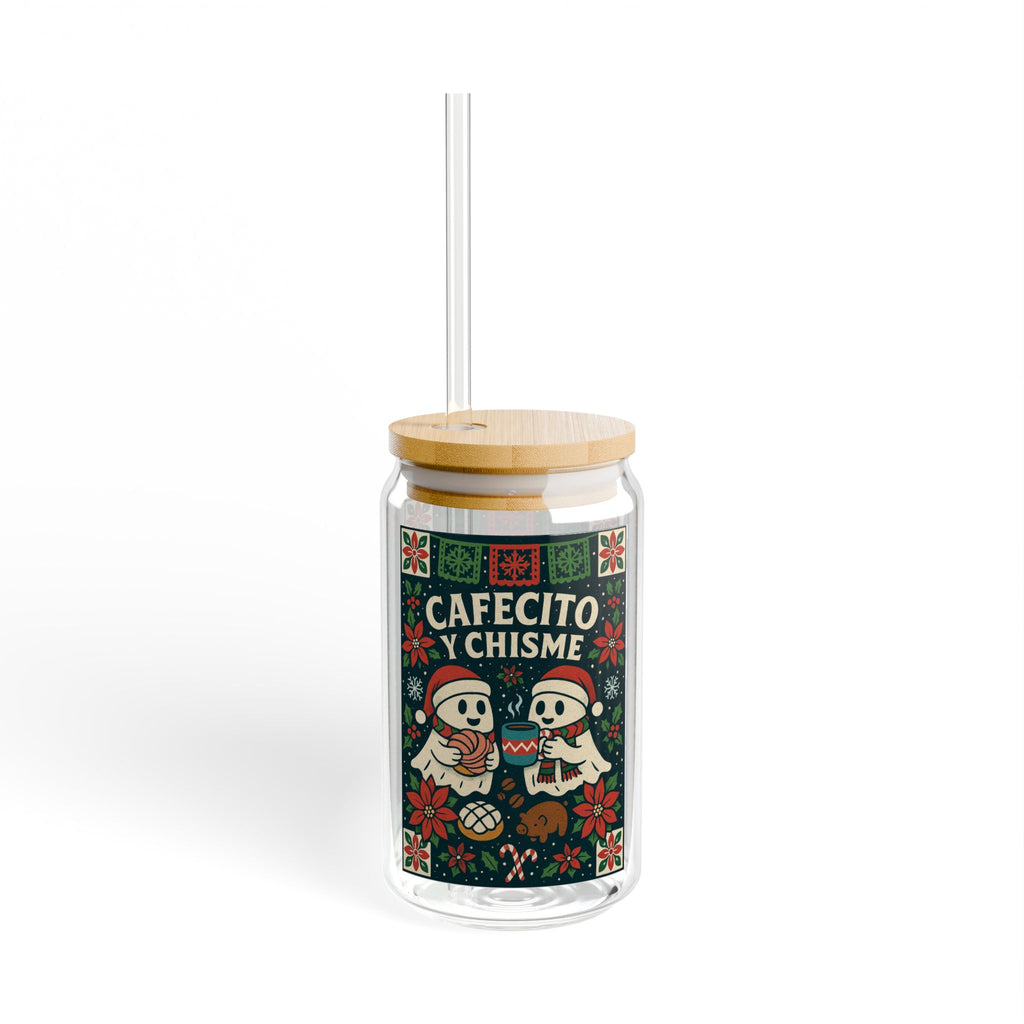 Cafecito y Chisme Mexican Talavera Style Tumbler 16 oz