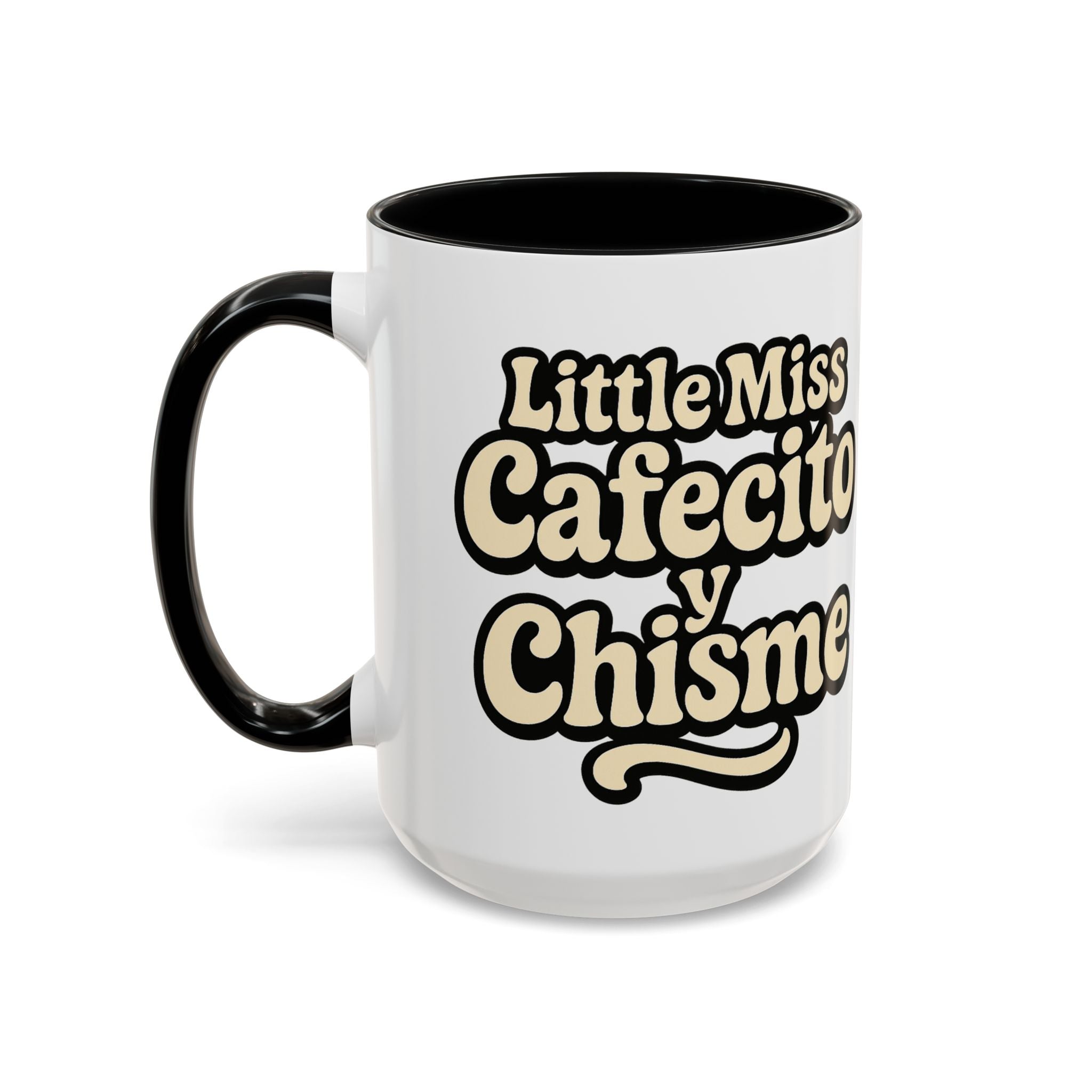 Little Miss Cafecito y Chisme Mug - 15oz, Glossy, Ceramic