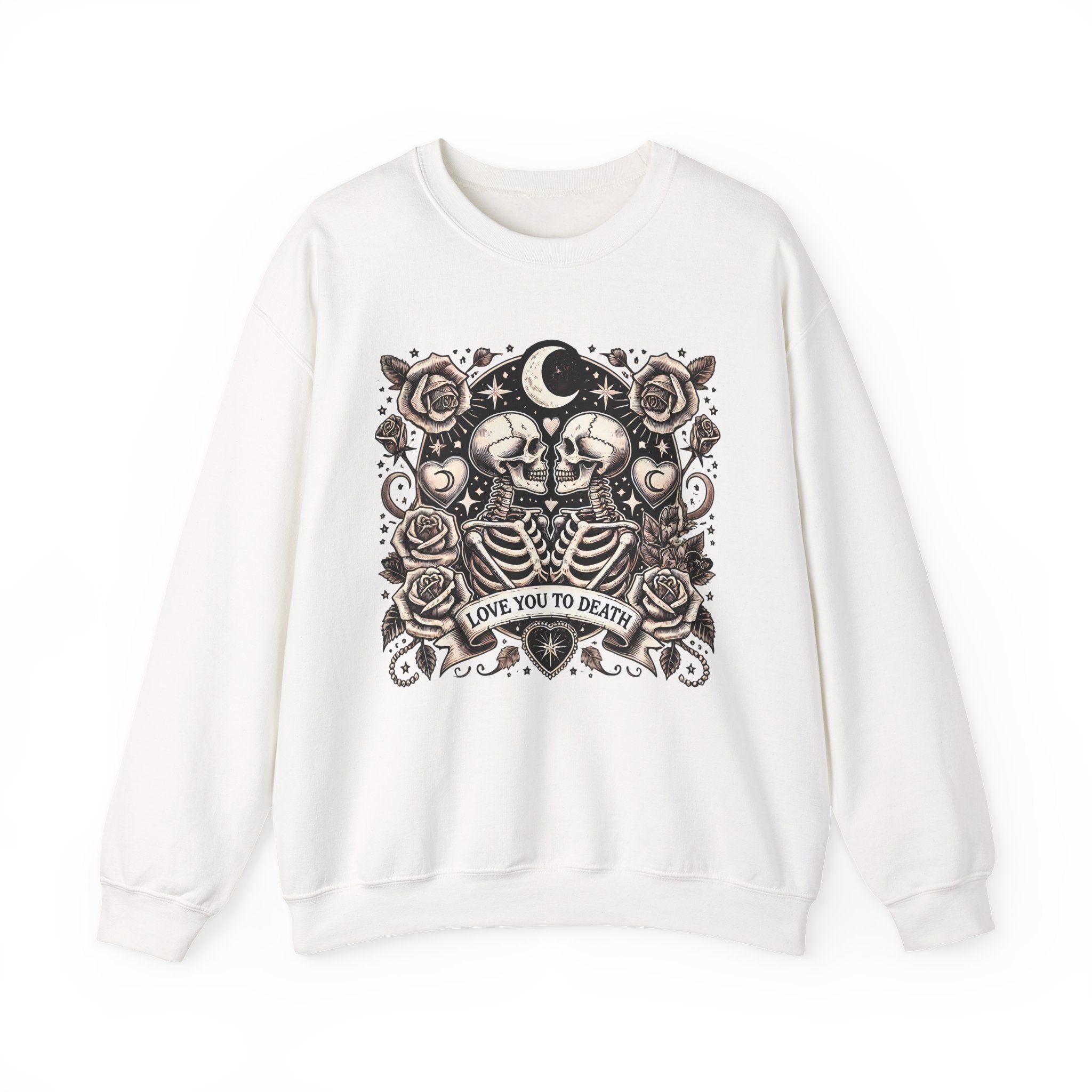 Love You To Death Skeleton Sweatshirt – Gothic Valentine Crewneck
