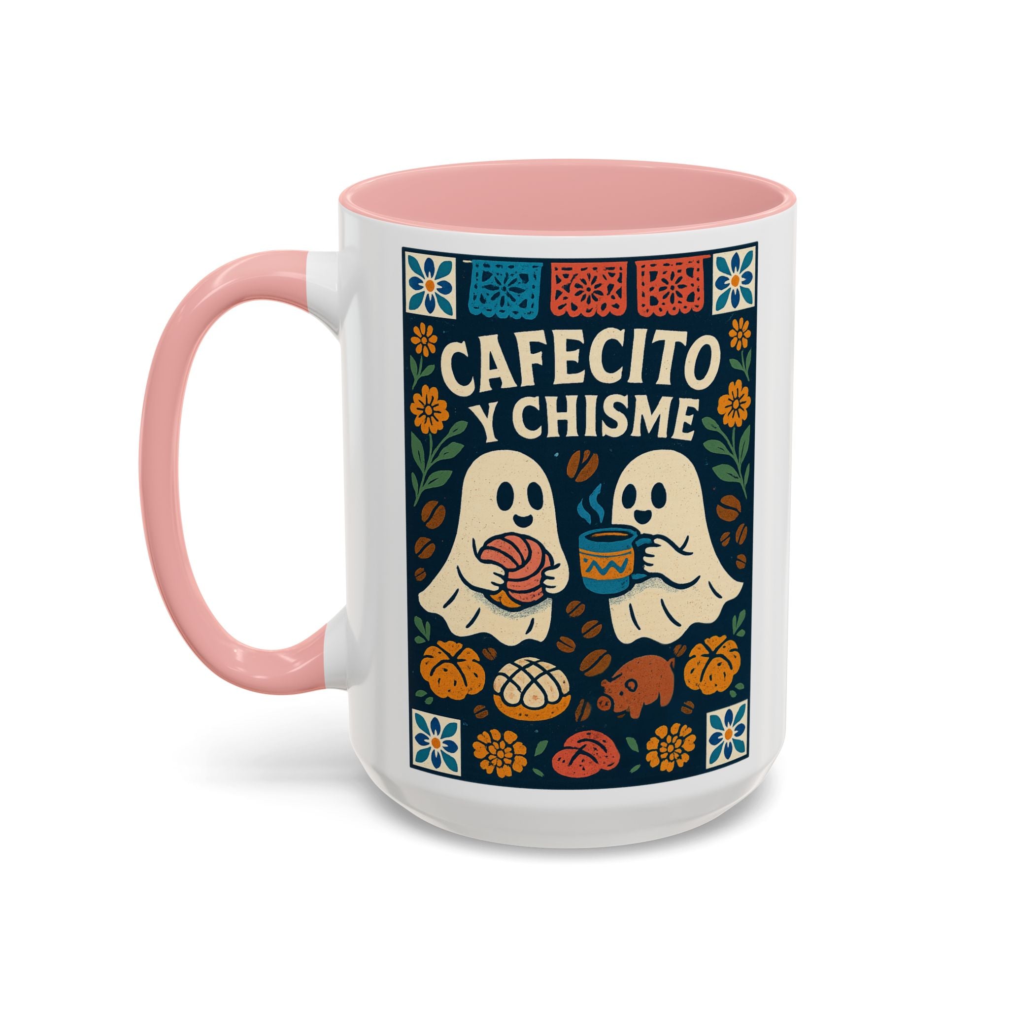 Cafecito y Chisme Mexican Talavera Style Mug