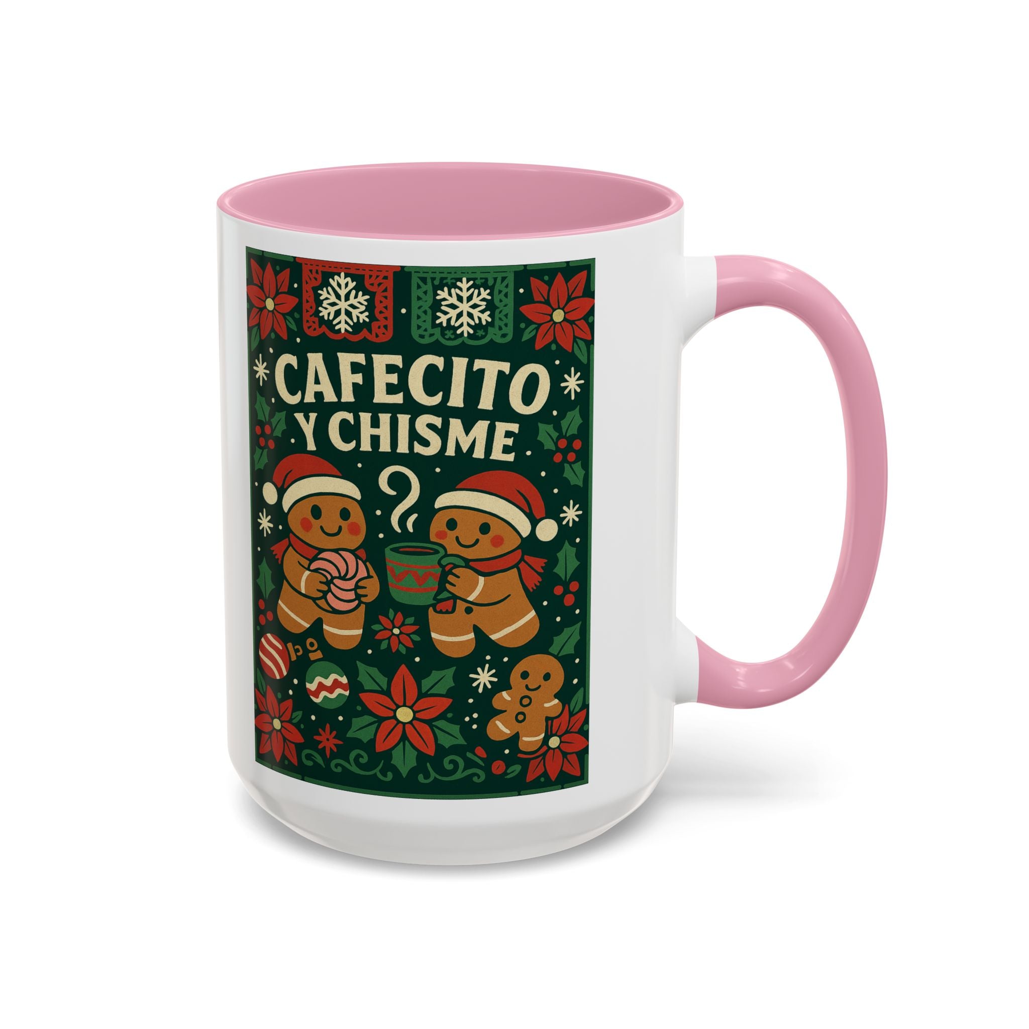 Cafecito y Chisme Mexican Style Talavera Christmas Gingerbread Mug