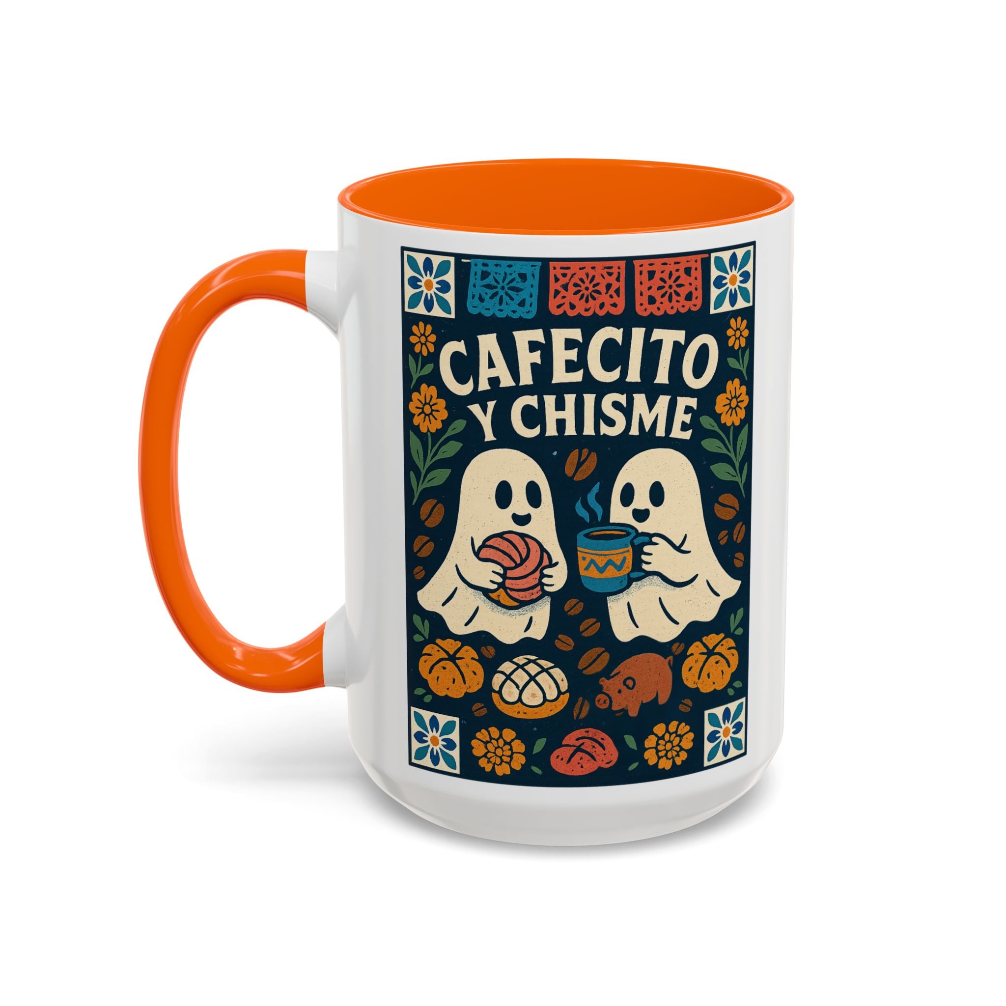 Cafecito y Chisme Mexican Talavera Style Mug