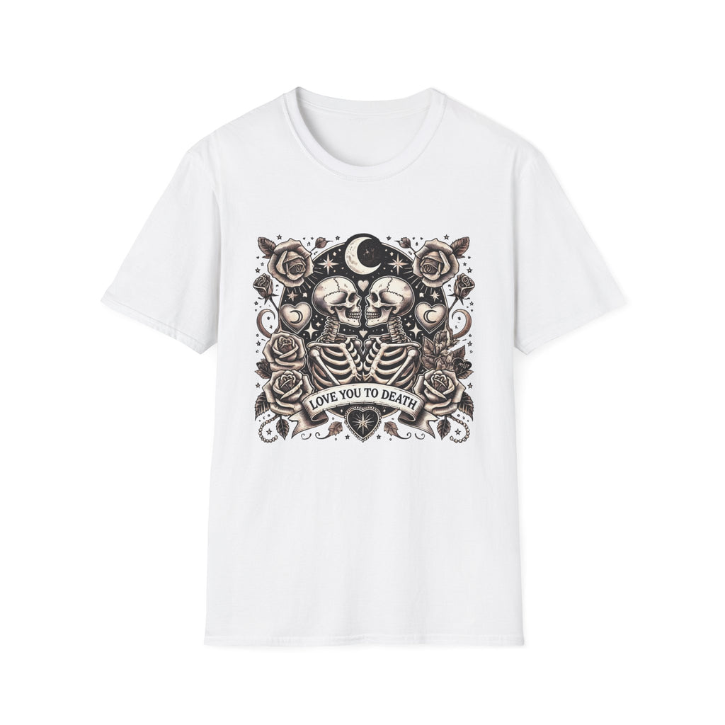 Love You To Death Skeleton Shirt – Gothic Valentine Graphic Tee