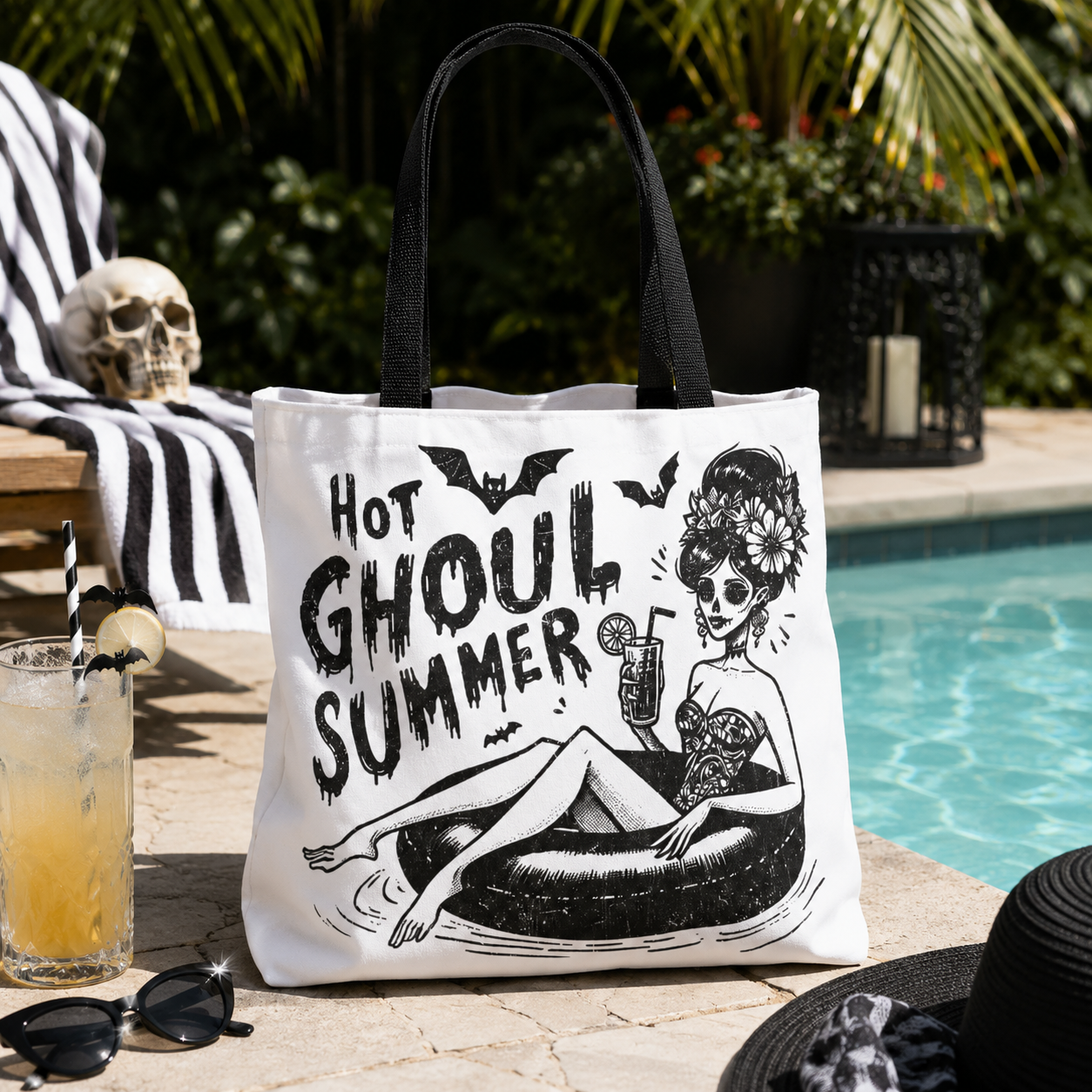 Hot Ghoul Summer Tote Bag - Gothic Summerween Bag