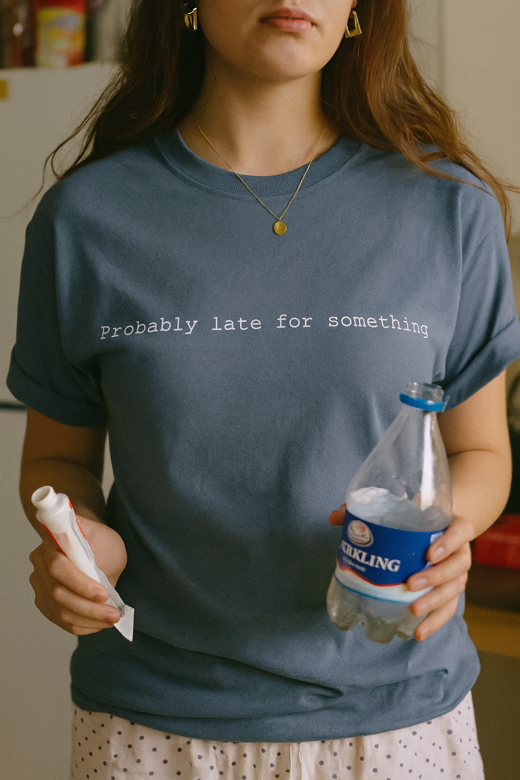 Probably Late For Something T-Shirt - Funny Minimalist Graphic Tee