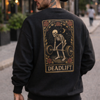 Skeleton Tarot Deadlift Crewneck Sweatshirt w/ Front & Back Print
