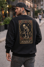 Skeleton Tarot Deadlift Crewneck Sweatshirt w/ Front & Back Print