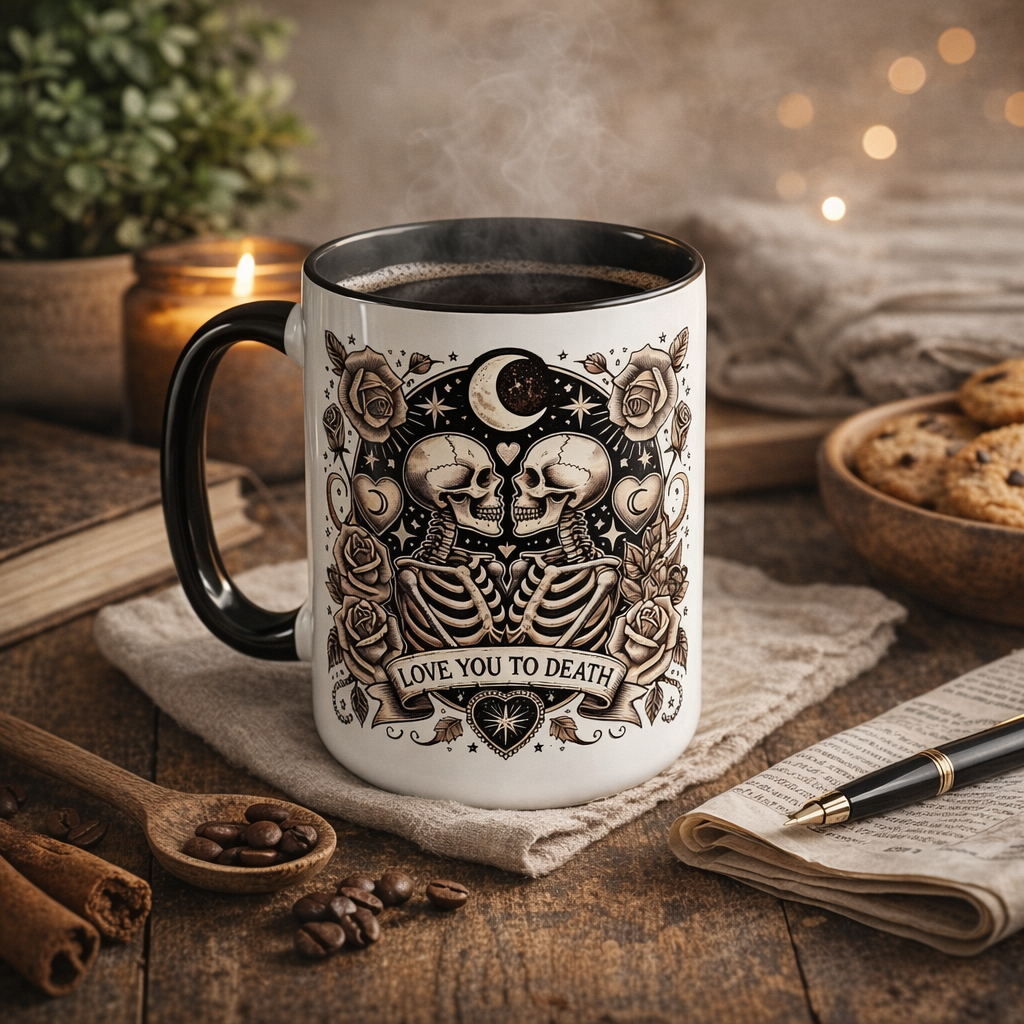 Love You to Death Skeleton Mug 15oz