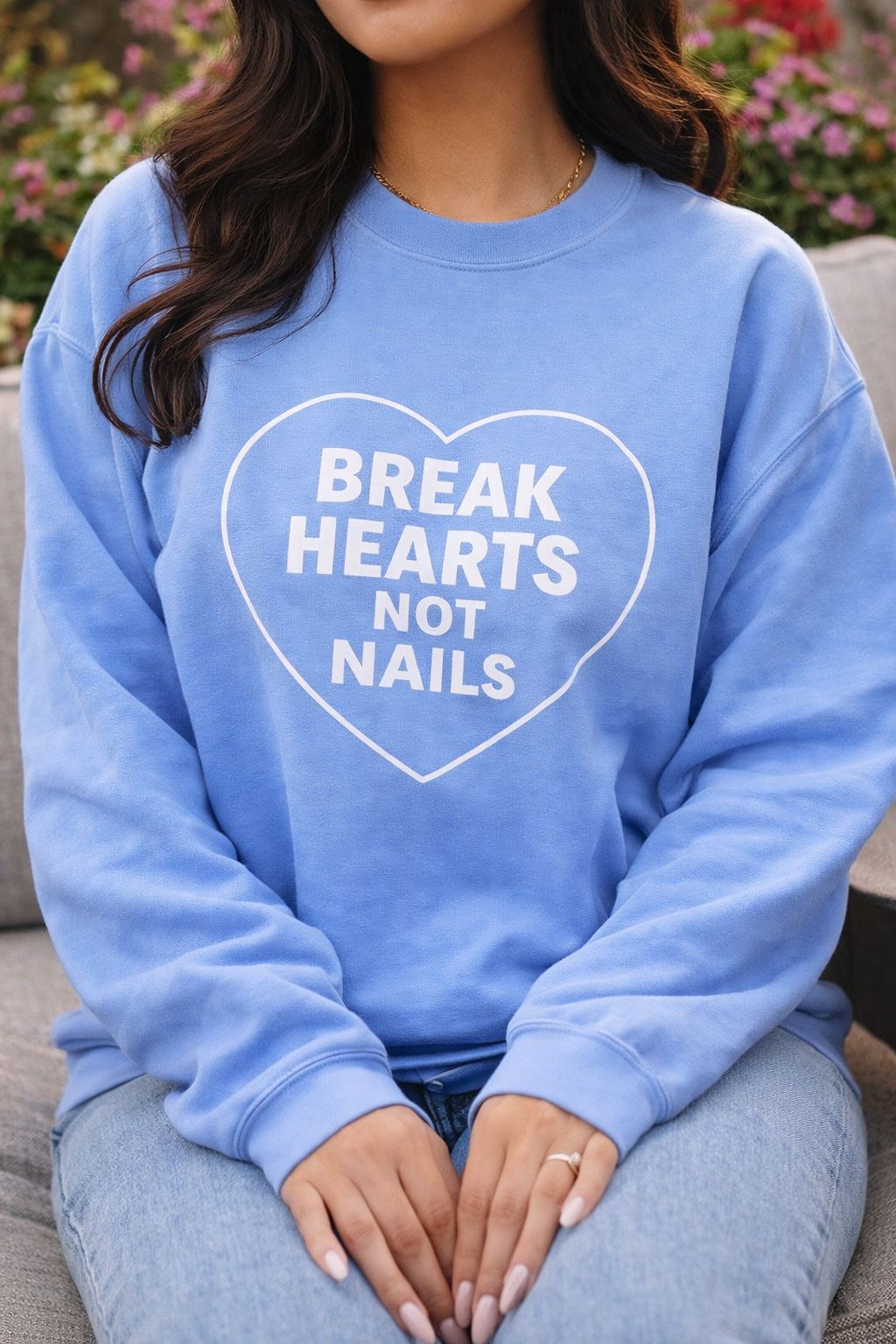 Break Hearts Not Nails Women's Valentines Day Sweatshirt