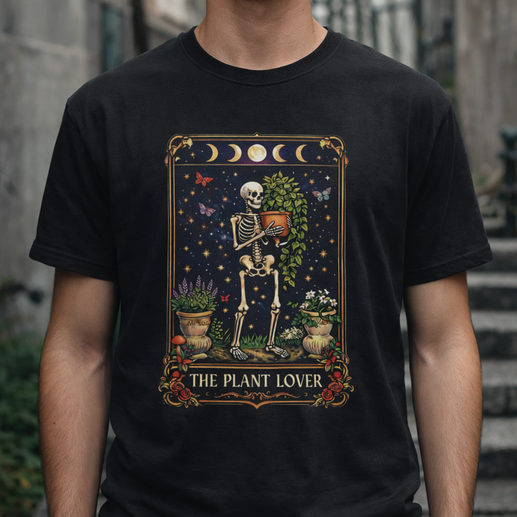 The Plant Lover Skeleton Tarot Graphic Tee