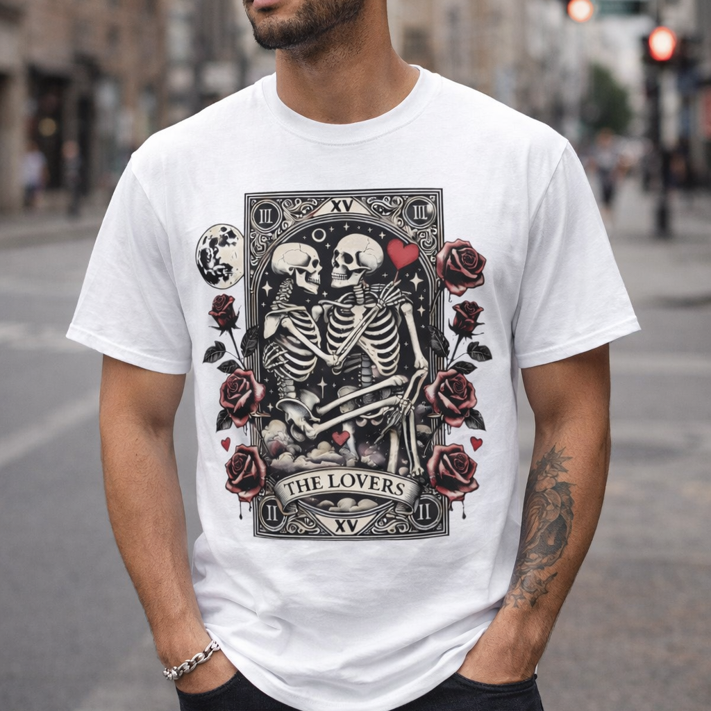 The Lovers Skeleton Tarot Shirt – Gothic Valentine’s Day Tee