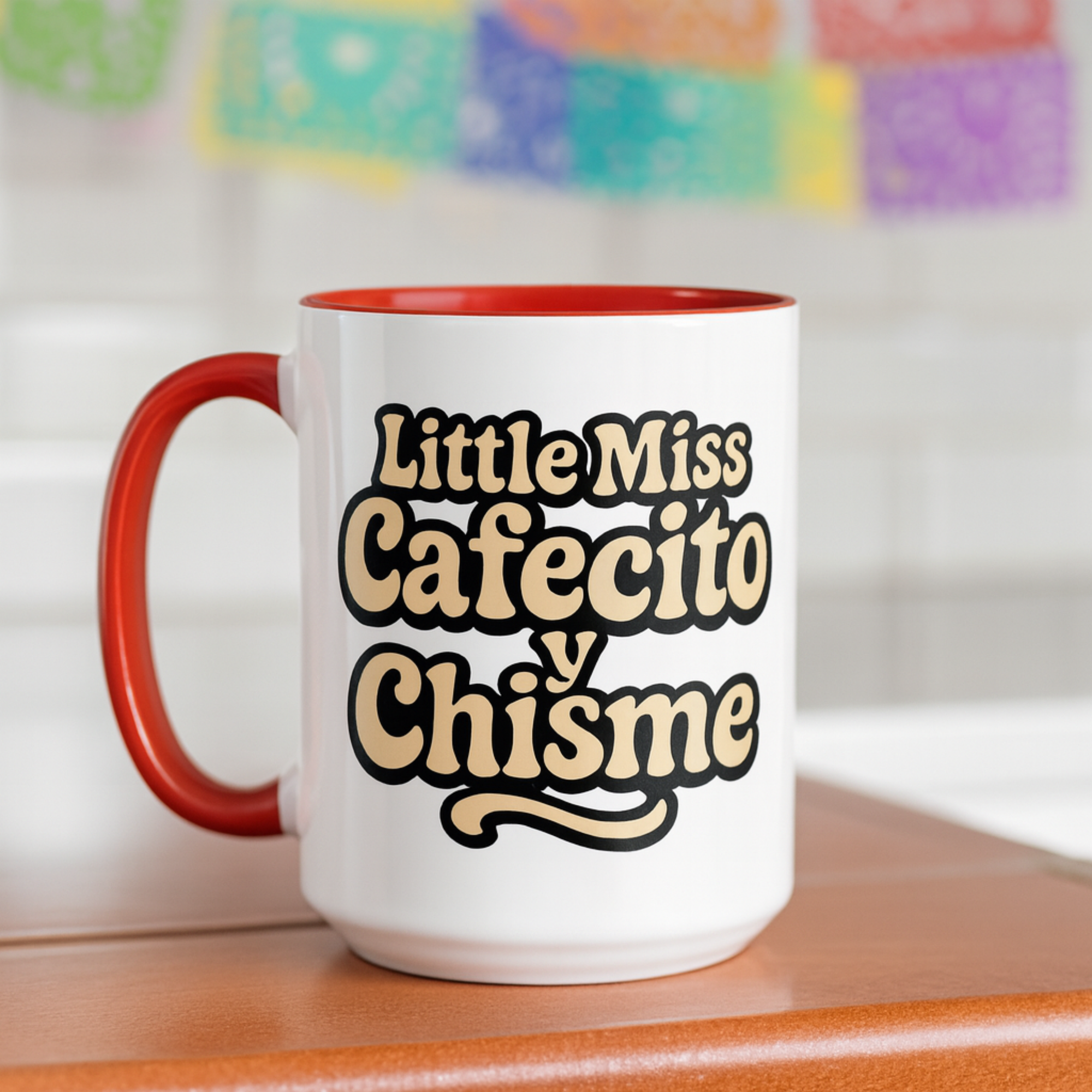 Little Miss Cafecito y Chisme Mug - 15oz, Glossy, Ceramic