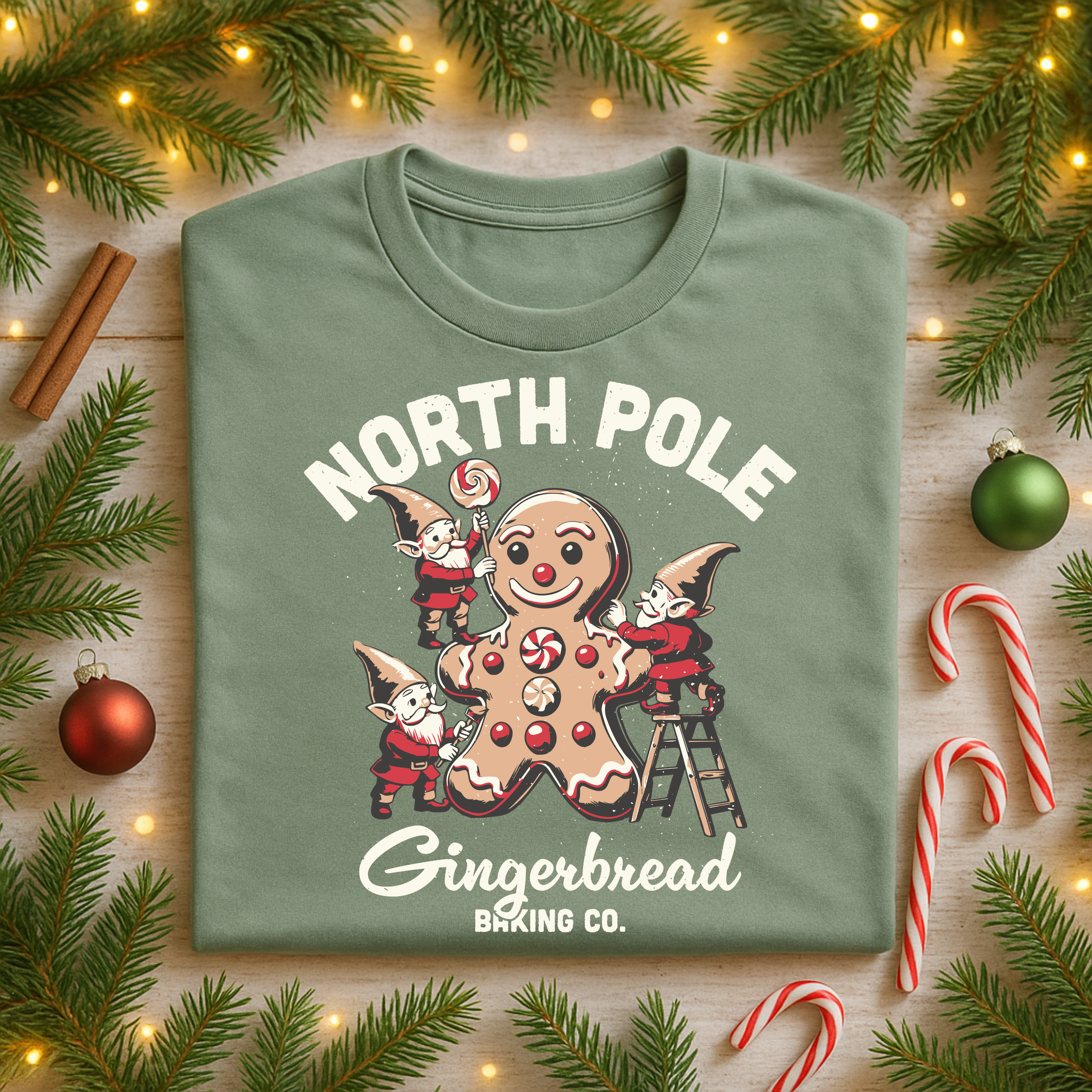 North Pole Baking Co. Gingerbread Man Christmas Shirt
