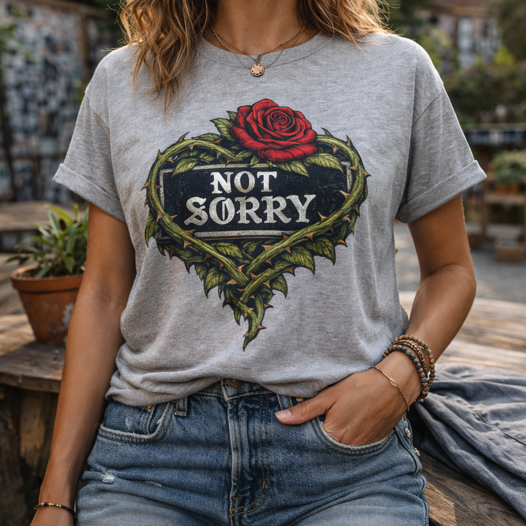 Alternative grunge rose heart t-shirt in sport grey